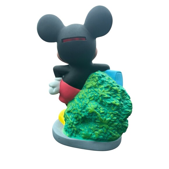 Vintage Mickey‎ Mouse w/ Mailbox Hard Plastic PVC Coin Piggy Bank Disney 8" - Picture 5 of 5